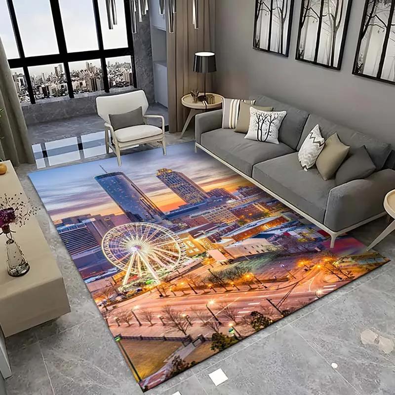 New York City Floor Mat Urban Landscape Rug Modern Cityscape Carpet for Living Room Bathroom Mat Doormat for Bedroom Home Decor