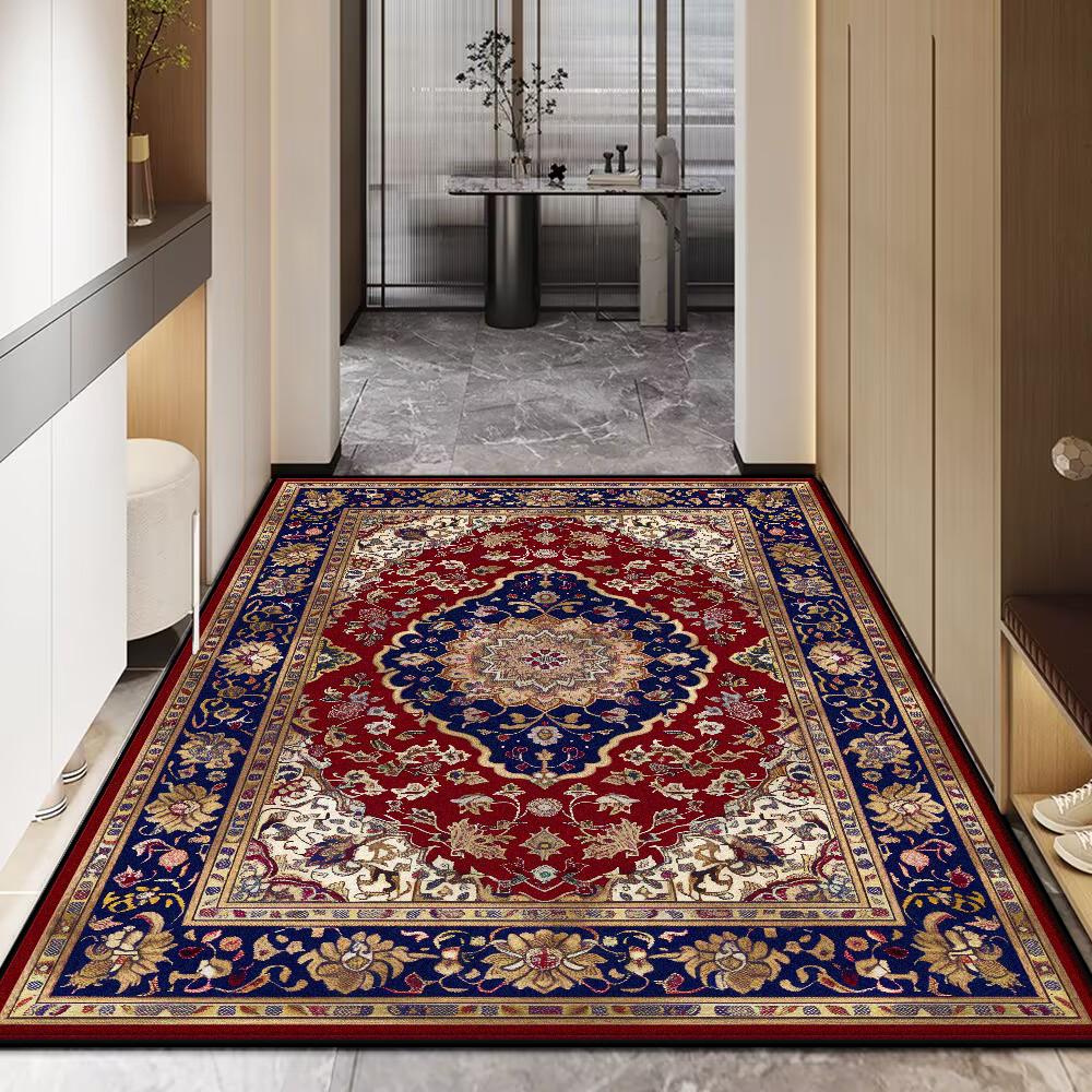 Vintage Persian Carpet In The Living Room Decoration Bedroom Soft Mat Bedside Non-slip Easy Clean Lounge Rug Entrance Door Mat