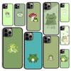 Autumu Mint Green Funny Frog Phone Case Cover for iPhone 17 Air 16 16e 15 12 11 13 14 Pro Max Apple Plus Coque