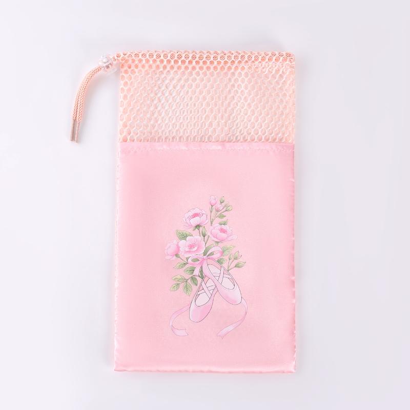 New Pink White Dance Bag Shoes Storage Pouch Ballet Organizer Handbag Bags 1PC Pouches Satin Ballet Shoe Bag Dance Shoes Pouch
