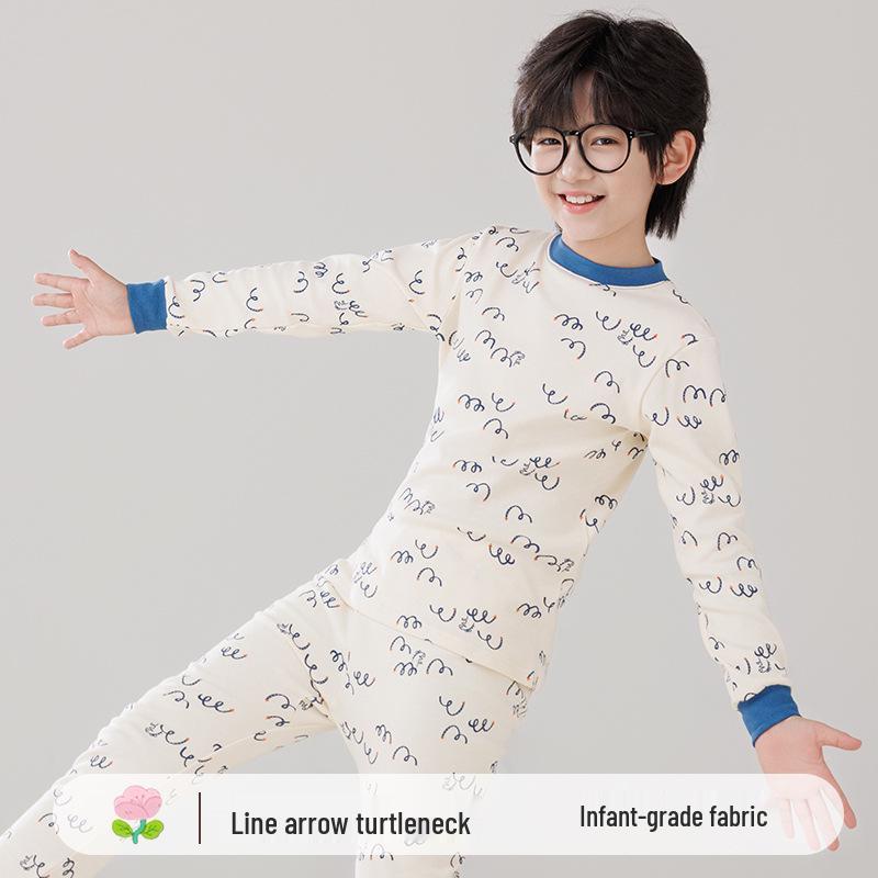 Warme Baumwollpyjamas für Kinder: Mid-Neck Shirts & Hosen für Jungen & Mädchen