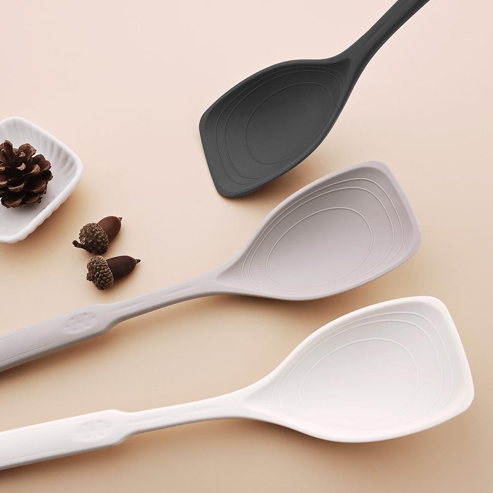 1Pc Silicone Spoon Spatula Heat Resistant Cooking Soup Spoon Nonstick Baking Scraper Stirring Scooping Salad Mixing Spoon