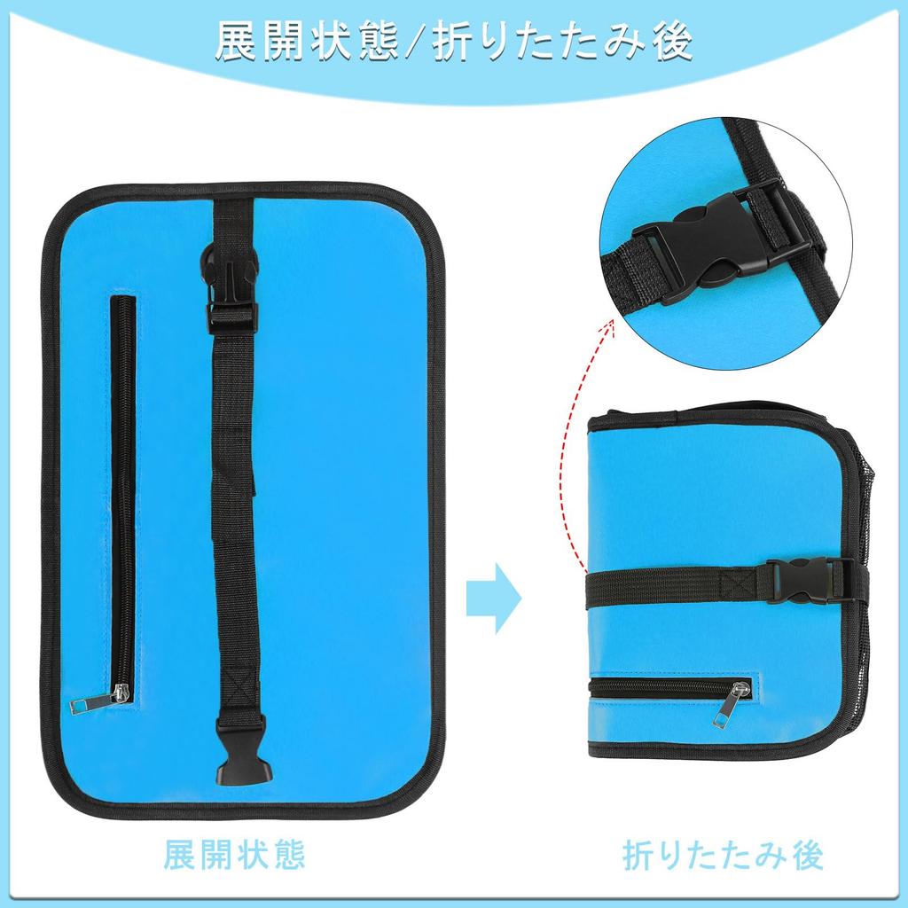 Foldable Floating Fishing Net, 40x24x24cm, 26L Capacity, Fishing Net, Bucket, Floating Fishing Net with 5m Nylon Rope (Blue)