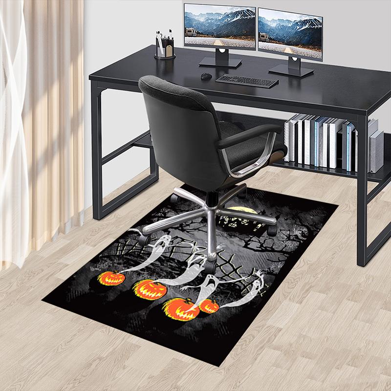 1pc Halloween Ghosts Themed Rug for Home Decor, Non-slip Office Carpet, Chair mat, Outdoor Mat, Christmas and Halloween gifts-0731077
