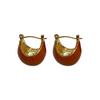 Pendientes Redondos Café Maillard para Mujer Hebillas de Oreja de Moda Gama Alta Pendientes de Nicho con Temperamento Retro