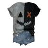 Moda Donna Casual Manica a Tre Quarti Lettere di Halloween, Top con Stampa Faccia