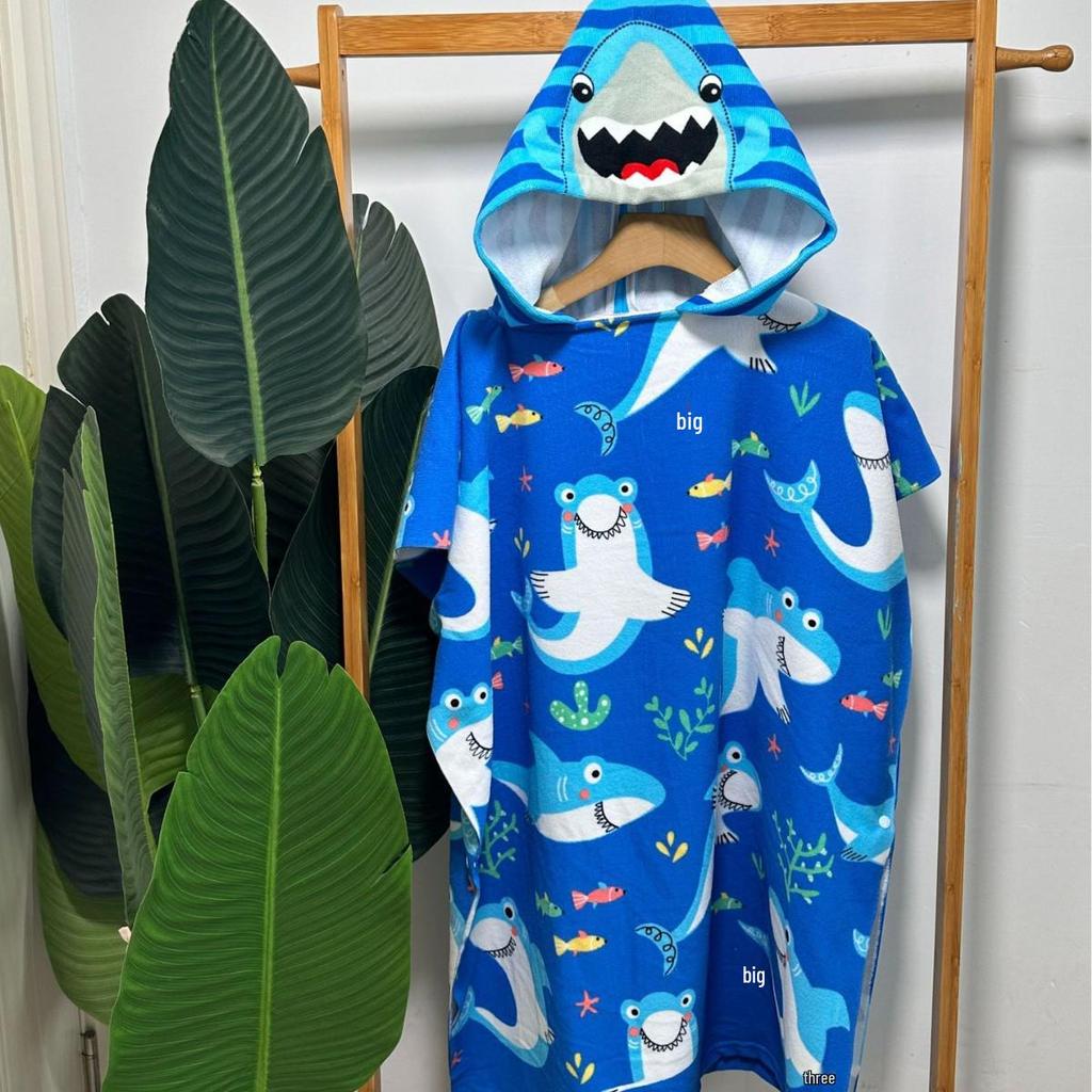 Children's Hooded Bath Towel: Antibacterial, Quick-Drying, Wearable Cloak for Bath or Beach.