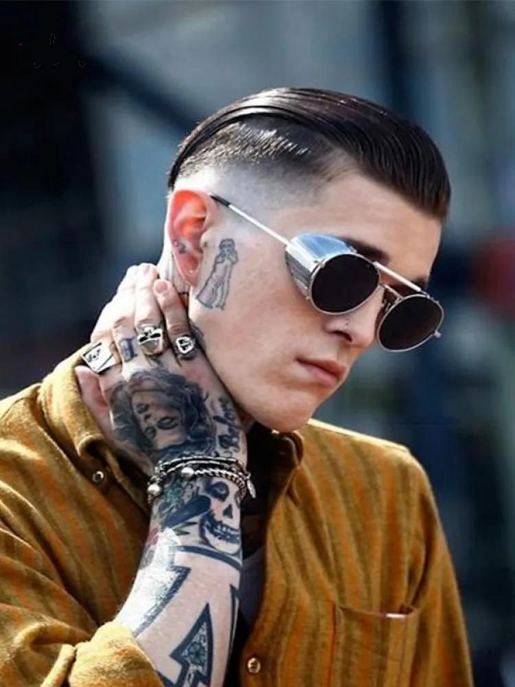 Modne Retro Steampunkowe Okulary Przeciwsłoneczne Męskie Markowe Designerskie Okrągłe Parowe Punkowe Metalowe Okulary Słoneczne Gogle Dla Kobiet UV400