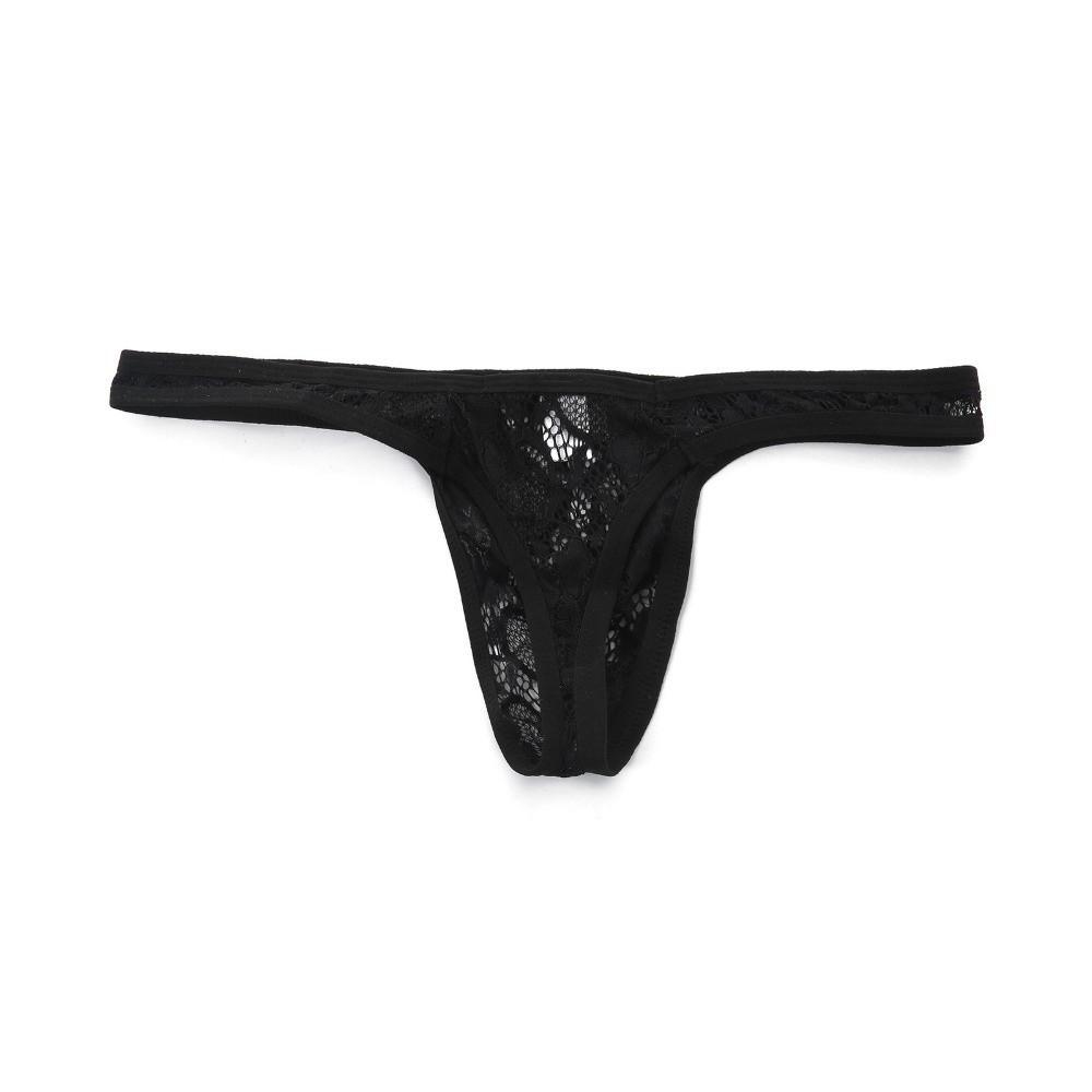 Underpants Men Lace Hollow Thongs Thin Mesh Male Briefs Men's Sheer Lace Panties Summer