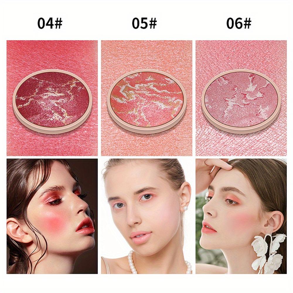 5 Colour Blush Powder Palette Eyes Cheeks Lips 3 in 1 Face Pearlescent Blush Cream Highlighter Contouring Powder Matte Eyeshadow Baked Powder