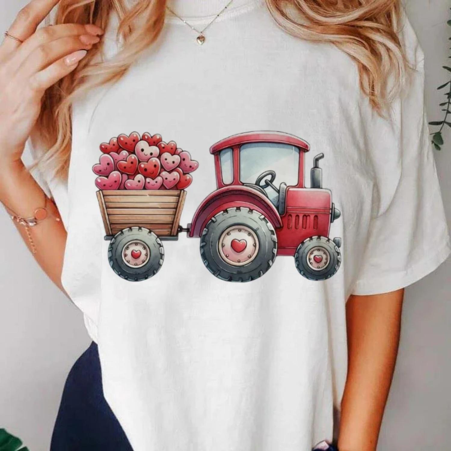 Watercolor Clothing Fashionable Ladies Cute Sweet Cartoon Printed Short Sleeved T-Shirt Casual Pattern Summer Regular T-Shirt S