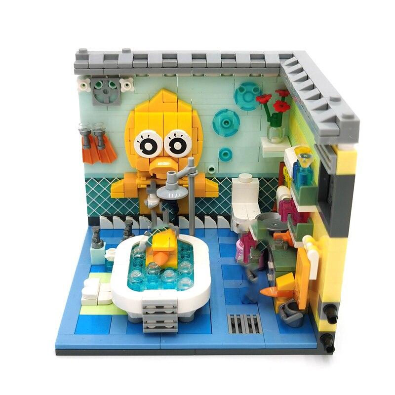 LOZ 1904 Stadtarchitektur Haus Ecke Duschraum Ente Tier Blume DIY Mini Blöcke Ziegel Gebäude Spielzeug keine Box