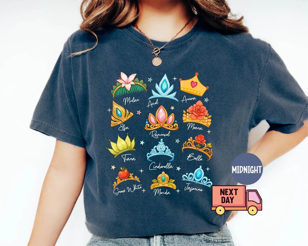 2026 Summer Princess Crown Graphic Tshirt Unisex Unisex Fashion Cotton Quality Casual Loose Short Sleeve Classic Unisex