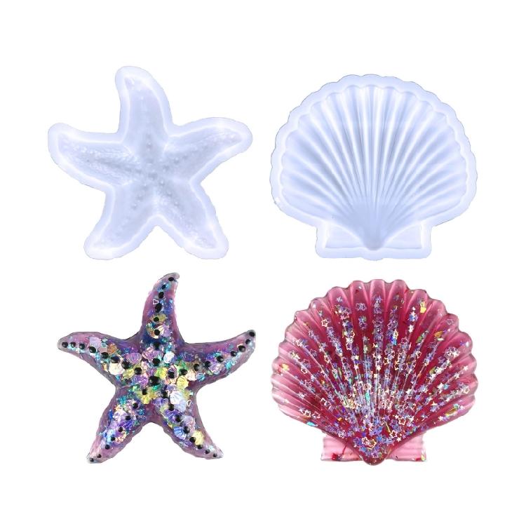 Starfish Resin Molds Silicone Wall Decor Mold Seashell Casting Epoxy Resin Molds