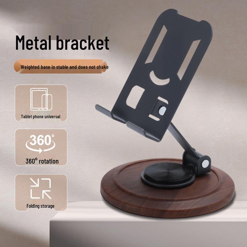 Desktop 360° Rotating All-Metal Foldable Phone & Tablet Holder for Creative Live Broadcasts