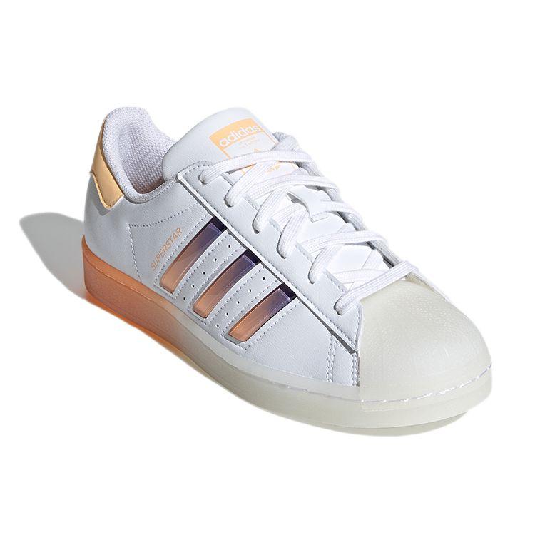 Adidas Superstar Weiß Säureorange Damen Sneaker Wolkenweiß Semi-Nacht-Flash GW4908