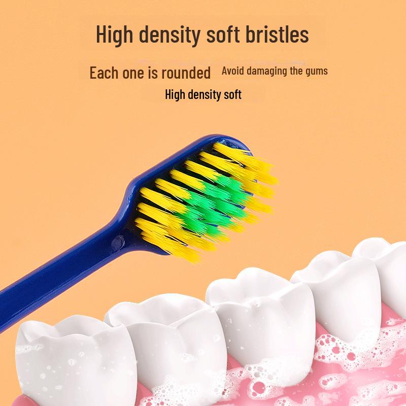 Brosse à dents japonaise à tête large et poils souples pour gencives sensibles - Idéale pour les adultes, les étudiants et les familles