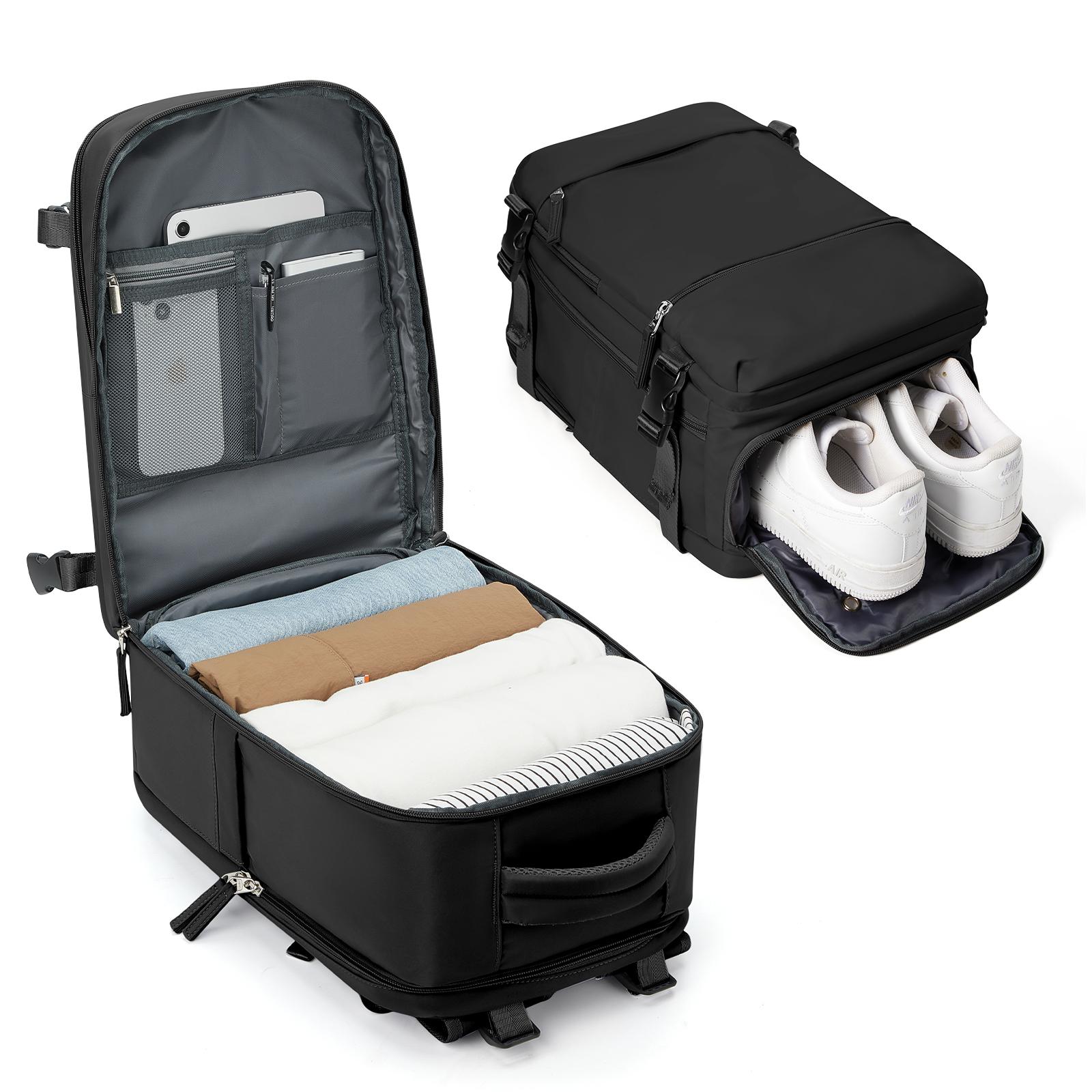 

Мужской вакуумный компрессионный дорожный рюкзак для ноутбука 14 дюймов, бизнес-рюкзак большой вместимости, школьный рюкзак, расширяемый, для активного отдыха чёрный