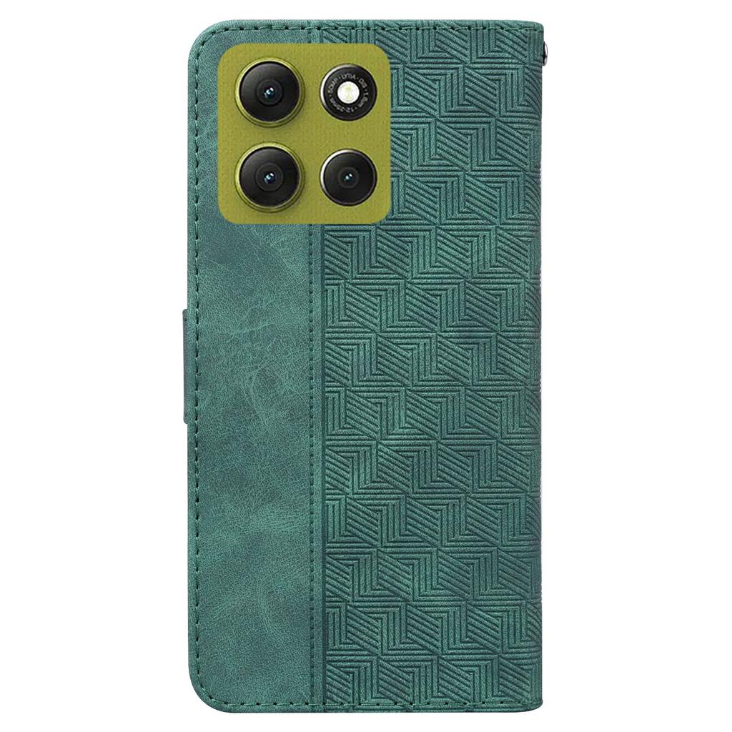 For Motorola Moto G86 5G Case Geometry Pattern Leather Wallet Phone Cover with Wrist Strap