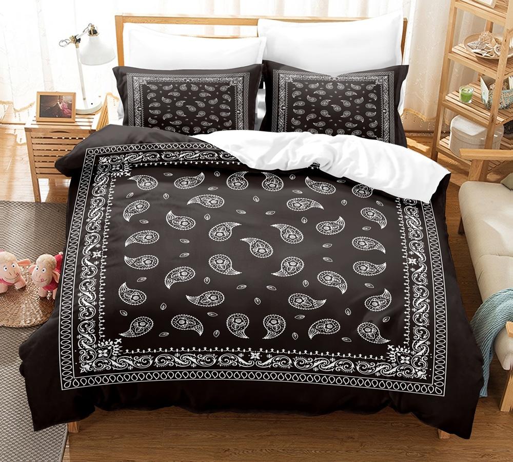 Luxury 3D Paisley Print Bandana Duvet Cover Queen And King Size Kids Bedding Sets Home Living 3 Piece Set With 2 Pillowcases