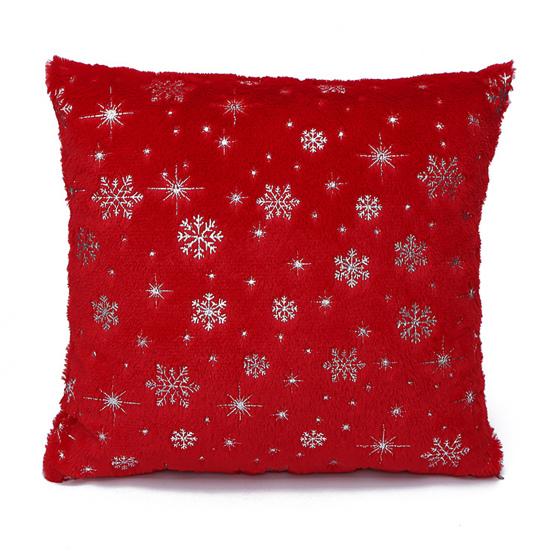Vánoční pouzdro na polštář Hot ražba na skrytý zip omyvatelný elegantní 43x43cm sněhové vločky flitry Vánoční ozdobný povlak na polštář pro domácí kancelář