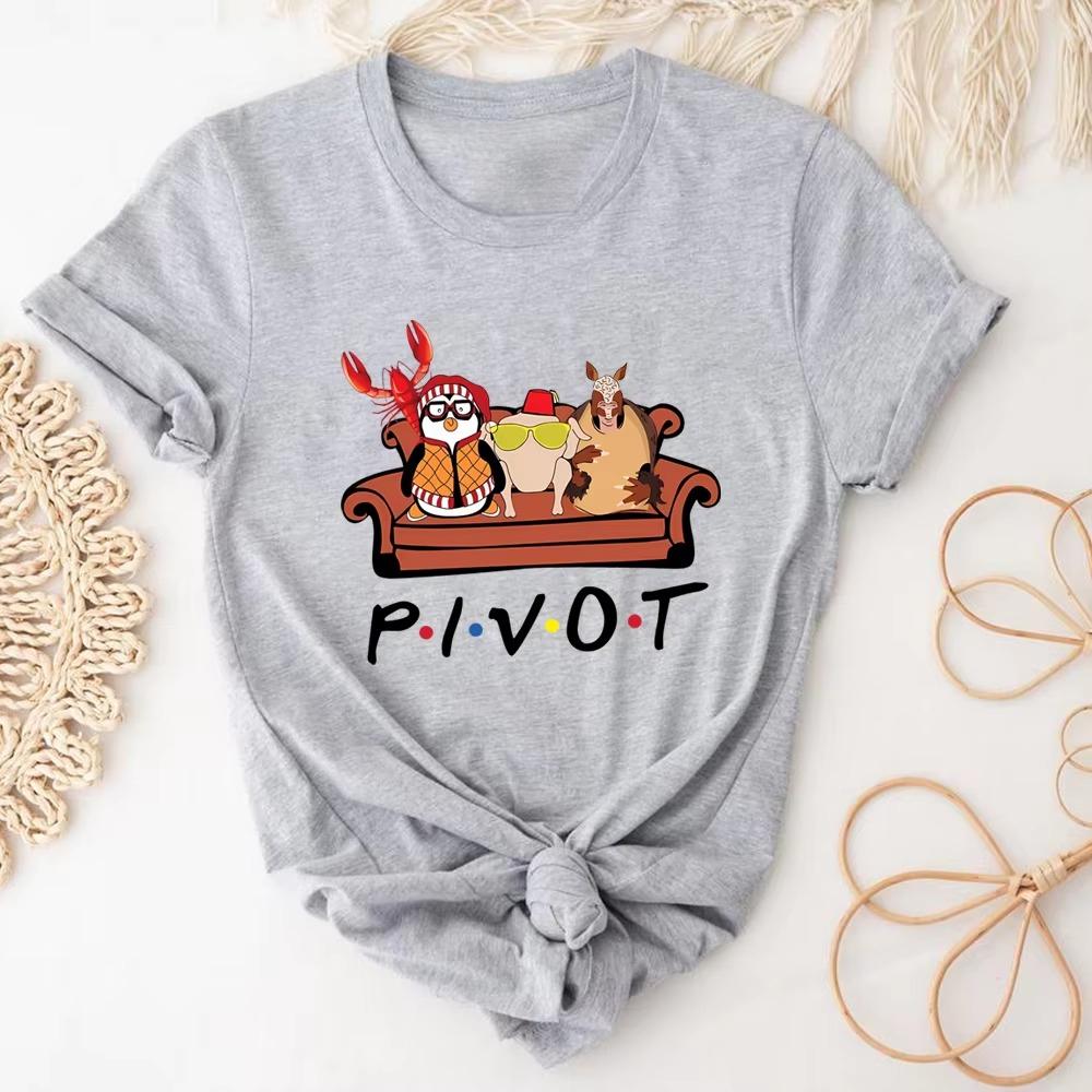 2025 Pivot Shut Up Friends Aesthetic Tv Show Graphic Tee Cotton Unisexs Unisexs Tshirt Y2k Streetwear