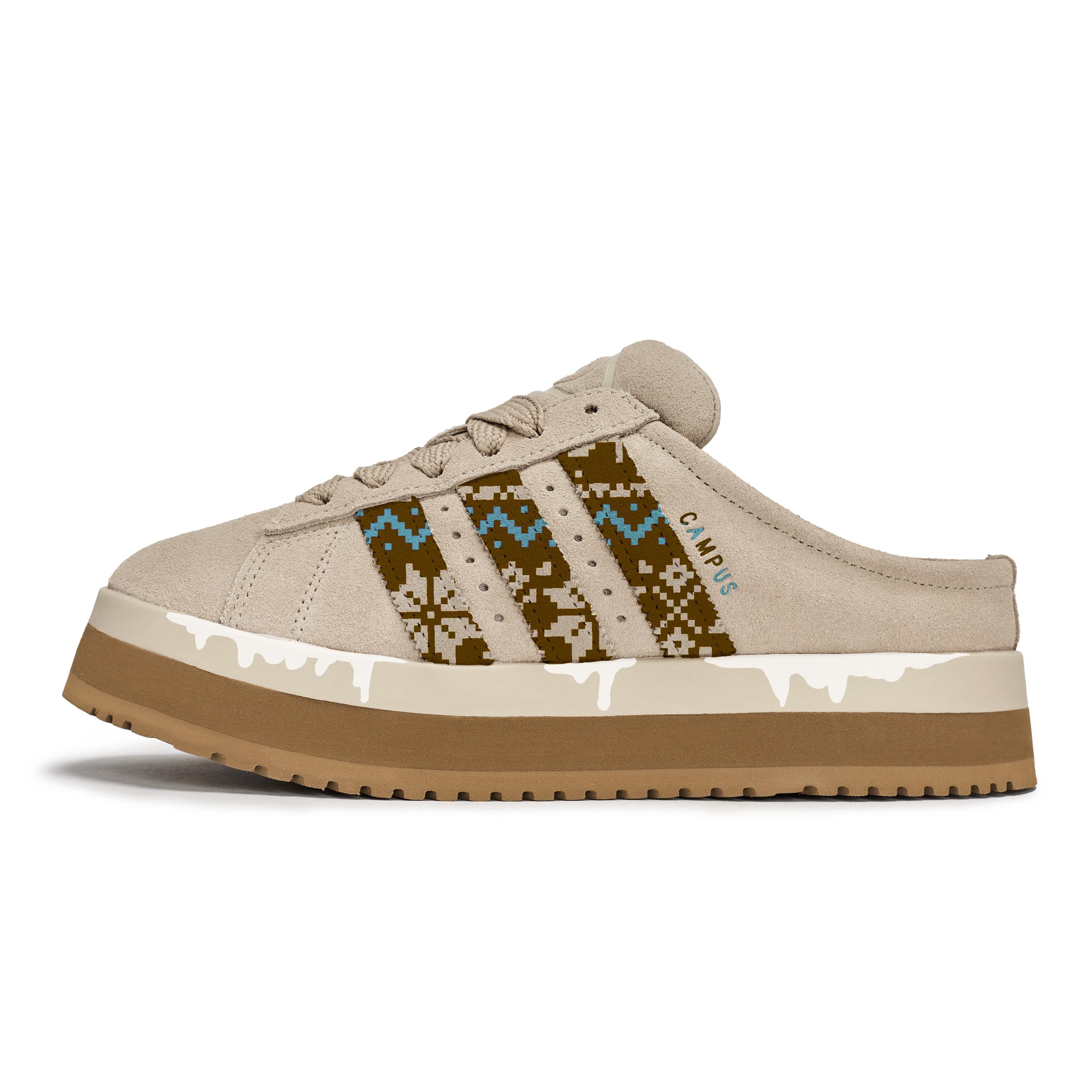

Adidas Originals CAMPUS 00s Closed Toe Slippers Women s Beige Brown Blue JR3732(Team80-) 38