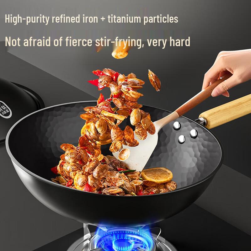 KSISE 32cm Cast Iron Wok