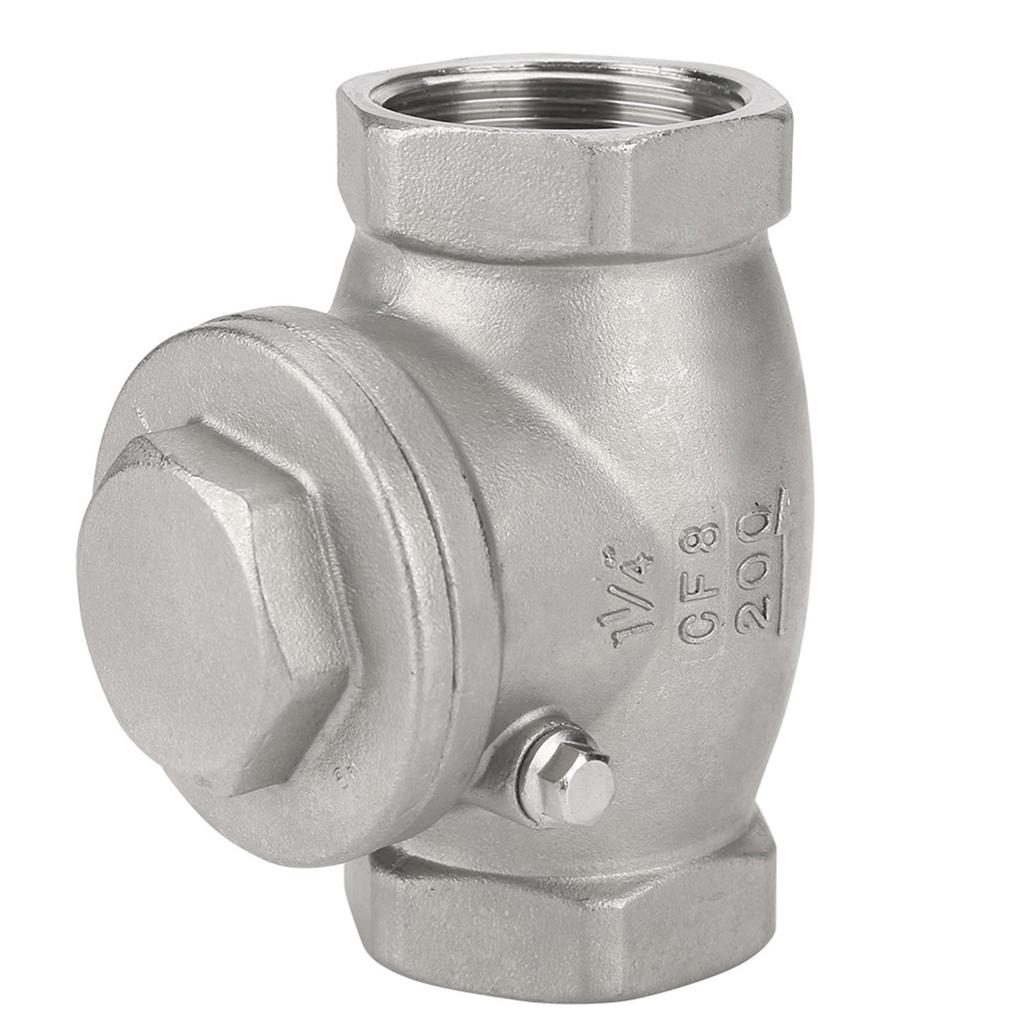 DN32 Stainless Steel One Way Swing Check Valve Female Thread 200PSI for Water Oil Gas