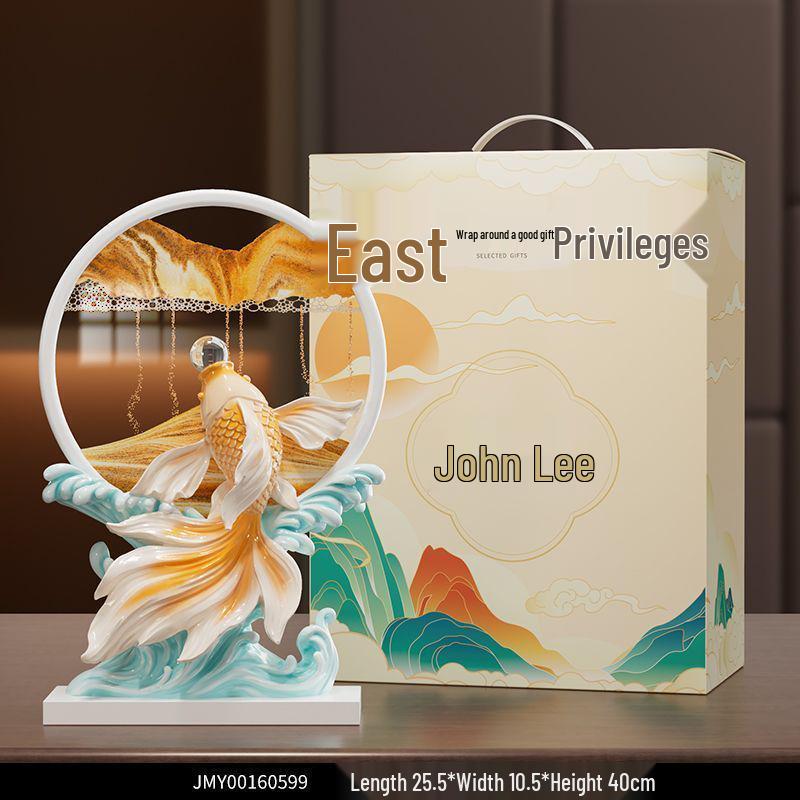 2025 Year of the Snake Luxurious Resin Hourglass Decompression Gift - Creative Quicksand Painting Ornament for Office