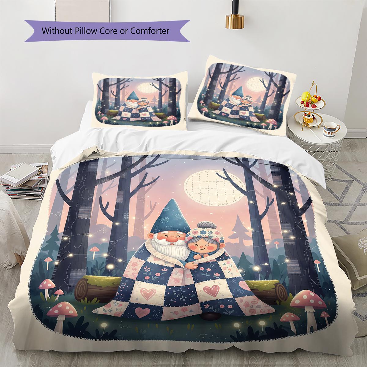 

Valentine s Day Pattern Bedding Quilt Cover Pillowcase Home Decoration Birthday Gift (1 * duvet cover + 2 * pillowcase, without core) 135x200cm