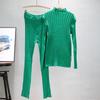 Casual Fashion Suit Women's Autumn and Winter Tight Sexy Knitted Sweater Pant Suit