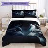 1PC Wolf Theme Bedding Quilt Set Quilt Cover Pillowcase Home Decoration Birthday Gift (1 * duvet cover + 2 * pillowcase, without core)A8