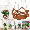 2Pcs Hanging Plant Basket PU Leather Indoor Outdoor Hanging Basket Flower Pot Holder 31CM and 22CM Decorative Flower Pot Stand