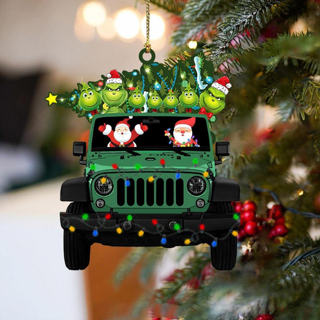 Pendant Christmas Ornaments Acrylic Flat Xmas Tree Hanging Decoration Xmas Printed Ornament Christmas Tree Holiday Party Decor For Family Friends