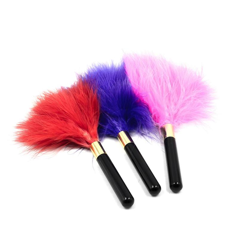 Candiway Sexy Soft Flirting Feather Tickler Special Metal Handle BDSM Erotic Adult Sex Toys For Couples