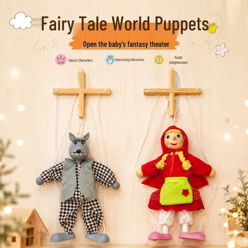 Educational Big Bad Wolf Puppet with Movable Joints for Parent-Child Storytelling Fun