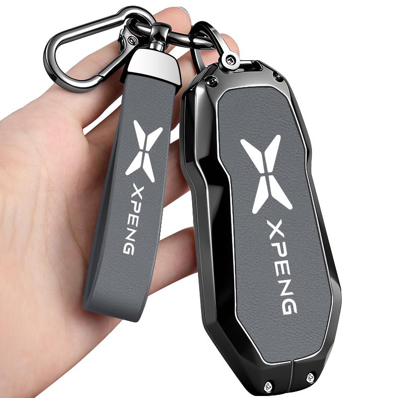 Zinc Alloy Leather Car Remote Key Cover For Xpeng X9 G6 Suede G9 P7I P5 Protector Keychain Shell Auto Car Accessories
