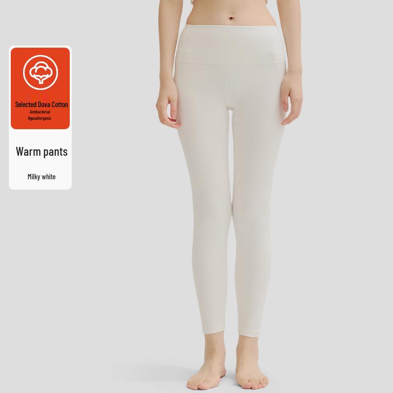 Women's High-Waist Pure Cotton Warm Autumn Trousers - Inner Lined, Large Size, Thin Wool Base.