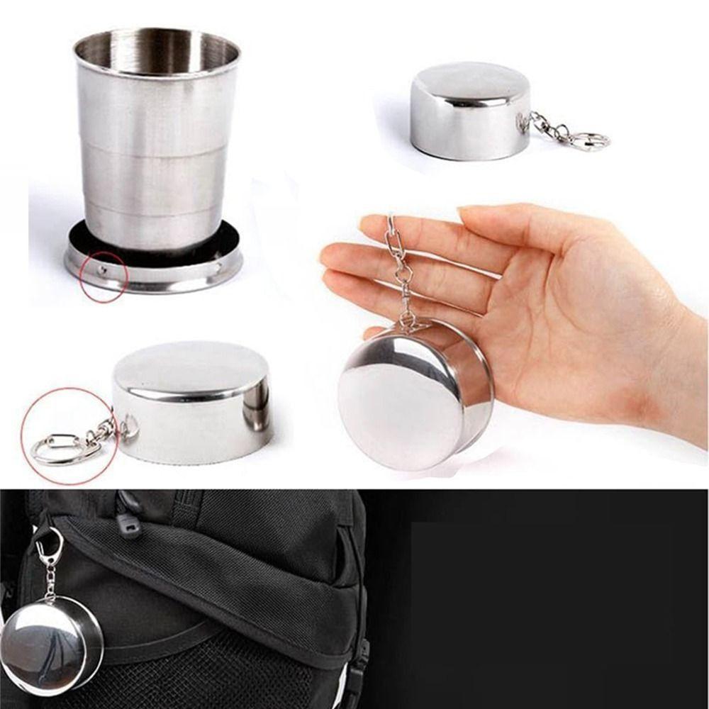 

Portable Folding Cup Stainless Steel Water Drinking Cup Sturdy Outdoor Telescopic Cup Hiking S
