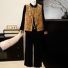 Mom's Spring 2026 New Chinese Style Three-Piece Set: Vest, Small Shirt, Suit for Middle-Aged and Elderly Women, Spring/Autumn Fashion.