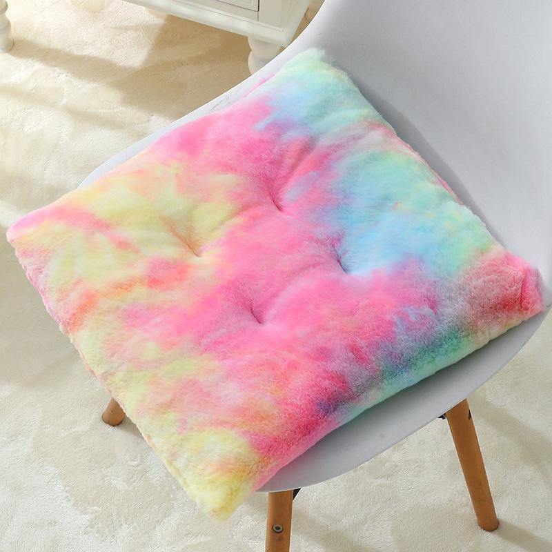 Extra Thick Fluffy Velvet Cushion Pad for Long Sitting - Large Round Chair or Floor Mat