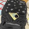 Vintage Star Striped Denim Backpack Student Class Book Bag