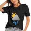 Sonnenuntergang Stadtbild Baumwoll T-Shirt, Premium Baumwolle Grafik, Langlebig, Lässig Und Stilvoll, Bereit Und Entspannt Sonnenuntergang Ansicht Tee, Modische Stadt Silhouette Zu