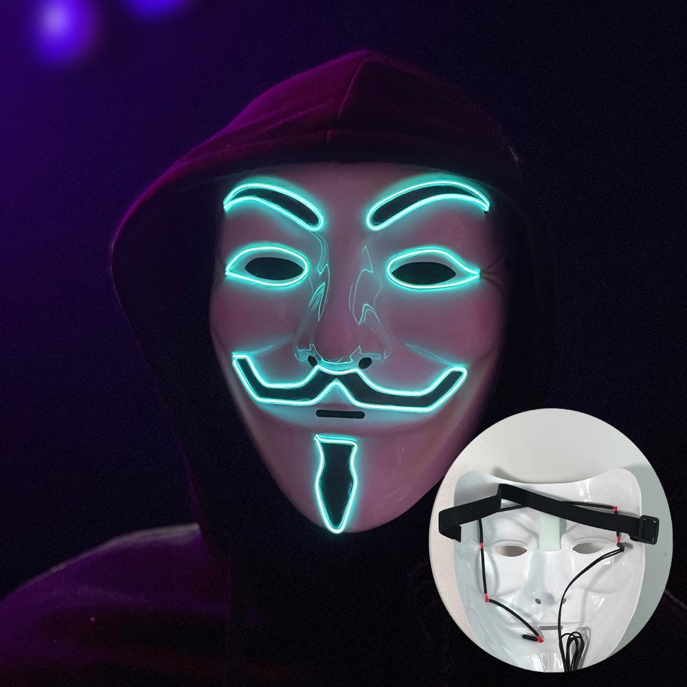 LED Light-Up Mask – A Role-play Mask with a Neon Effect, Perfect for Halloween, Carnivals, Nightclubs and Parties