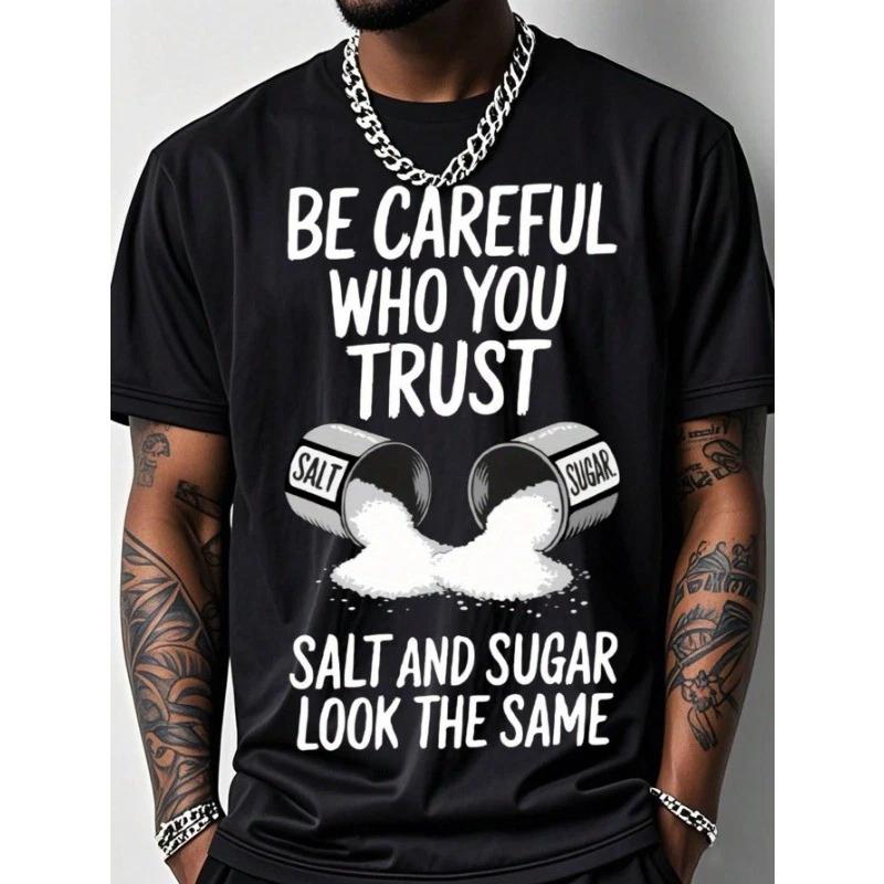 Men s Funny Gym T-Shirt with Salt & Sugar Trust Graphic Humorous Salt-Themed Tee XXL