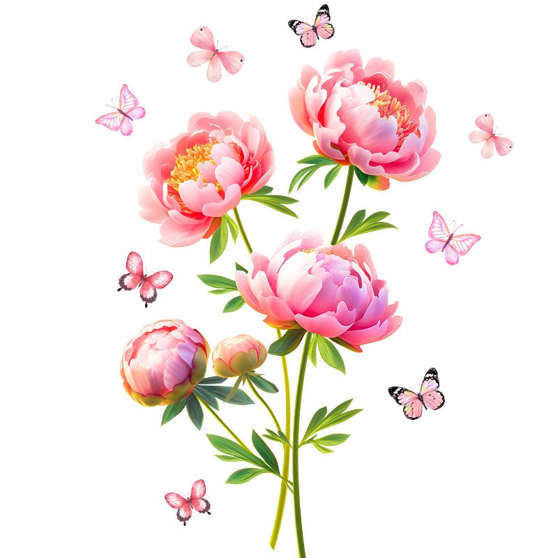 

Pink Rose Butterfly Wall Sticker Self Adhesive Vinyl Decal for Bedroom Living Room Home Wall Decor 60x90cm розовый