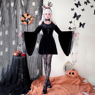 Halloween Costume Sexy Punk Style Dark Goth Y2K Millennium Yamamoto Cold Wind Little Devil Dress