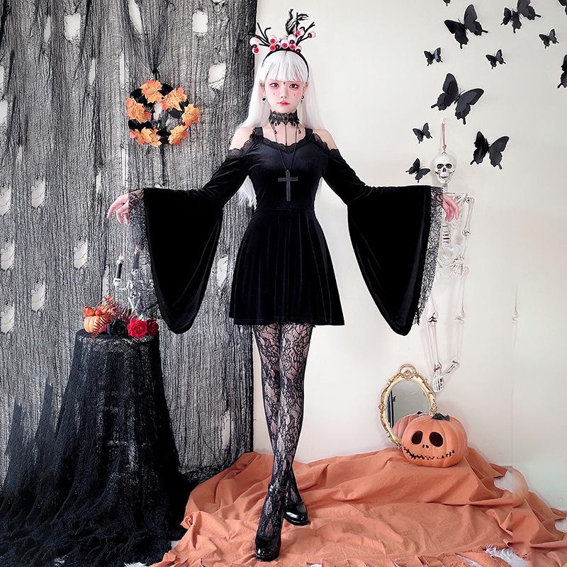 Halloween costume sexy punk style dark goth Y2K Millennium Yamamoto cold wind little devil dress