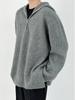 Men's Winter Half-Zip Hooded Knitwear: Trendy Loose Fit Sweater for Couples